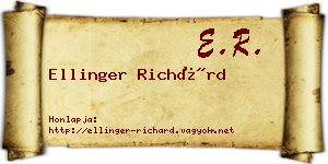 Ellinger Richárd névjegykártya